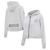 Brooklyn Nets Pro Standard Women's Triple Tonal Full-Zip Hoodie Heather Gray
