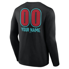 Arizona Diamondbacks Personalized Name & Number Fastball Long Sleeve T-Shirt - Black T-shirts