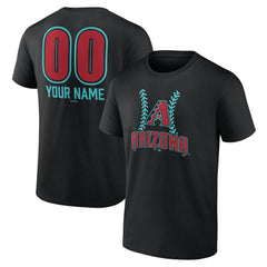 Arizona Diamondbacks Personalized Name & Number Fastball T-Shirt - Black T-shirts