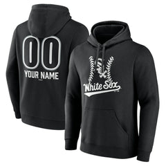 Chicago White Sox Personalized Name & Number Fastball Pullover Hoodie - Black Hoodies