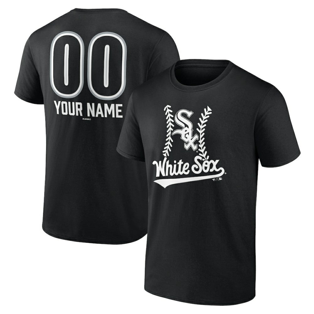 Chicago White Sox Personalized Name & Number Fastball T-Shirt - Black T-shirts