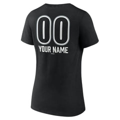Chicago White Sox Women's Personalized Name & Number Fastball V-Neck T-Shirt - Black T-shirts