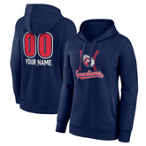 Cleveland Guardians Women's Personalized Name & Number Fastball Pullover Hoodie - Navy Hoodies