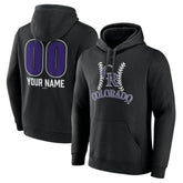 Colorado Rockies Personalized Name & Number Fastball Pullover Hoodie - Black Hoodies