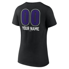 Colorado Rockies Women's Personalized Name & Number Fastball V-Neck T-Shirt - Black T-shirts