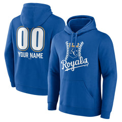 Kansas City Royals Personalized Name & Number Fastball Pullover Hoodie - Royal Hoodies