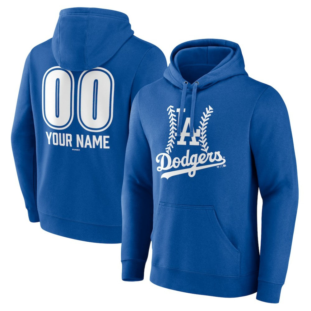 Los Angeles Dodgers Personalized Name & Number Fastball Pullover Hoodie - Royal Hoodies