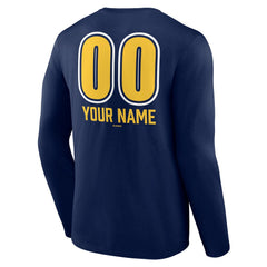 Milwaukee Brewers Personalized Name & Number Fastball Long Sleeve T-Shirt - Navy T-shirts