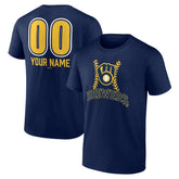 Milwaukee Brewers Personalized Name & Number Fastball T-Shirt - Navy T-shirts