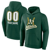 Athletics Personalized Name & Number Fastball Pullover Hoodie - Green Hoodies