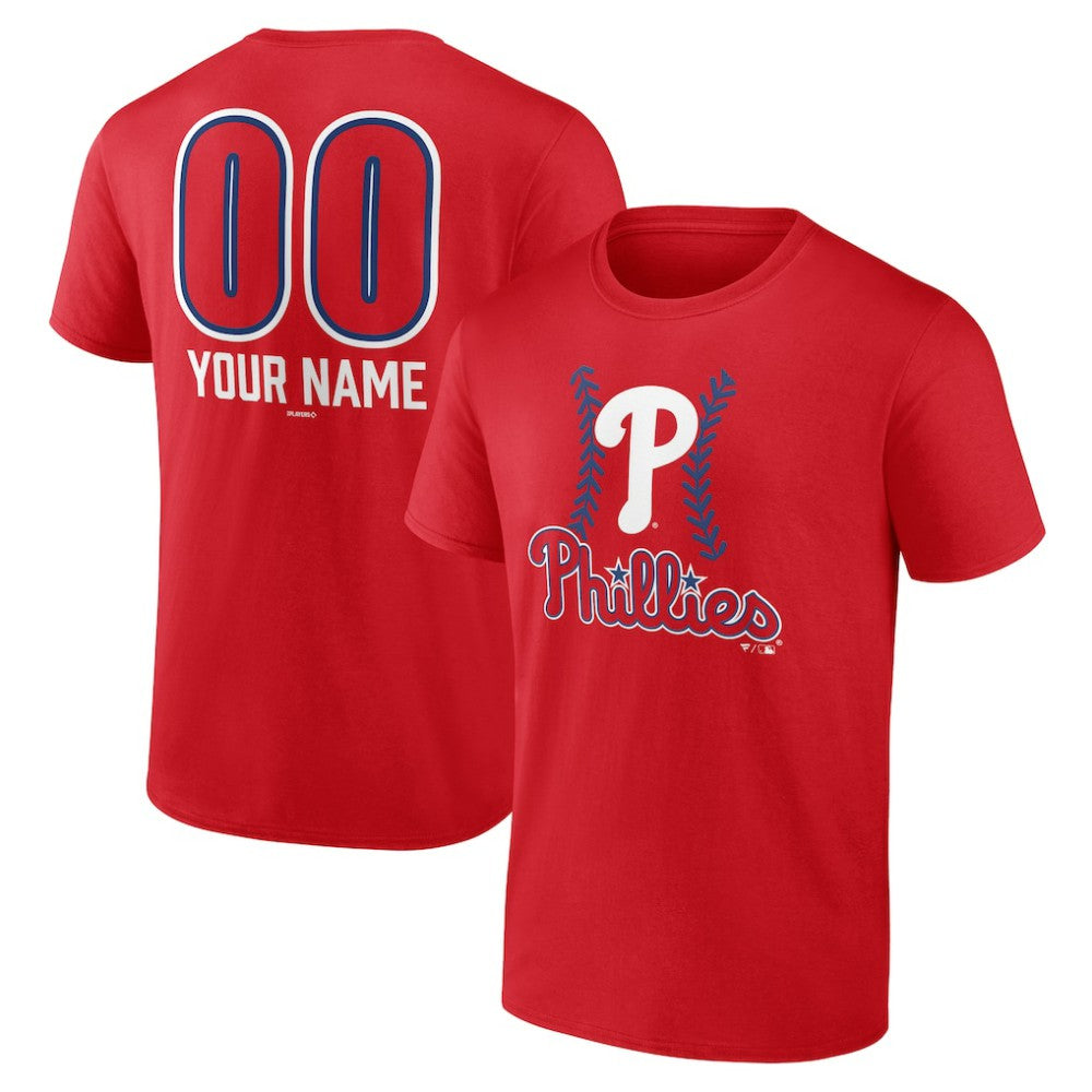Philadelphia Phillies Personalized Name & Number Fastball T-Shirt - Red T-shirts