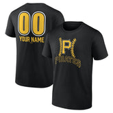 Pittsburgh Pirates Personalized Name & Number Fastball T-Shirt - Black T-shirts