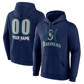 Seattle Mariners Personalized Name & Number Fastball Pullover Hoodie - Navy Hoodies