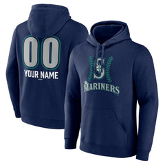 Seattle Mariners Personalized Name & Number Fastball Pullover Hoodie - Navy Hoodies