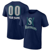Seattle Mariners Personalized Name & Number Fastball T-Shirt - Navy T-shirts