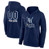 Tampa Bay Rays Women's Personalized Name & Number Fastball Pullover Hoodie - Navy Hoodies