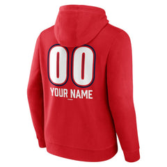 Washington Nationals Personalized Name & Number Fastball Pullover Hoodie - Red Hoodies