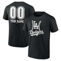 Los Angeles Dodgers Personalized Name & Number Fastball T-Shirt - Black T-shirts