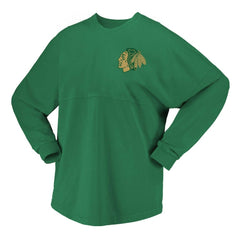 NHL Chicago Blackhawks Fanatics Women's St. Patrick's Day Spirit Jersey T-Shirt - Kelly Green