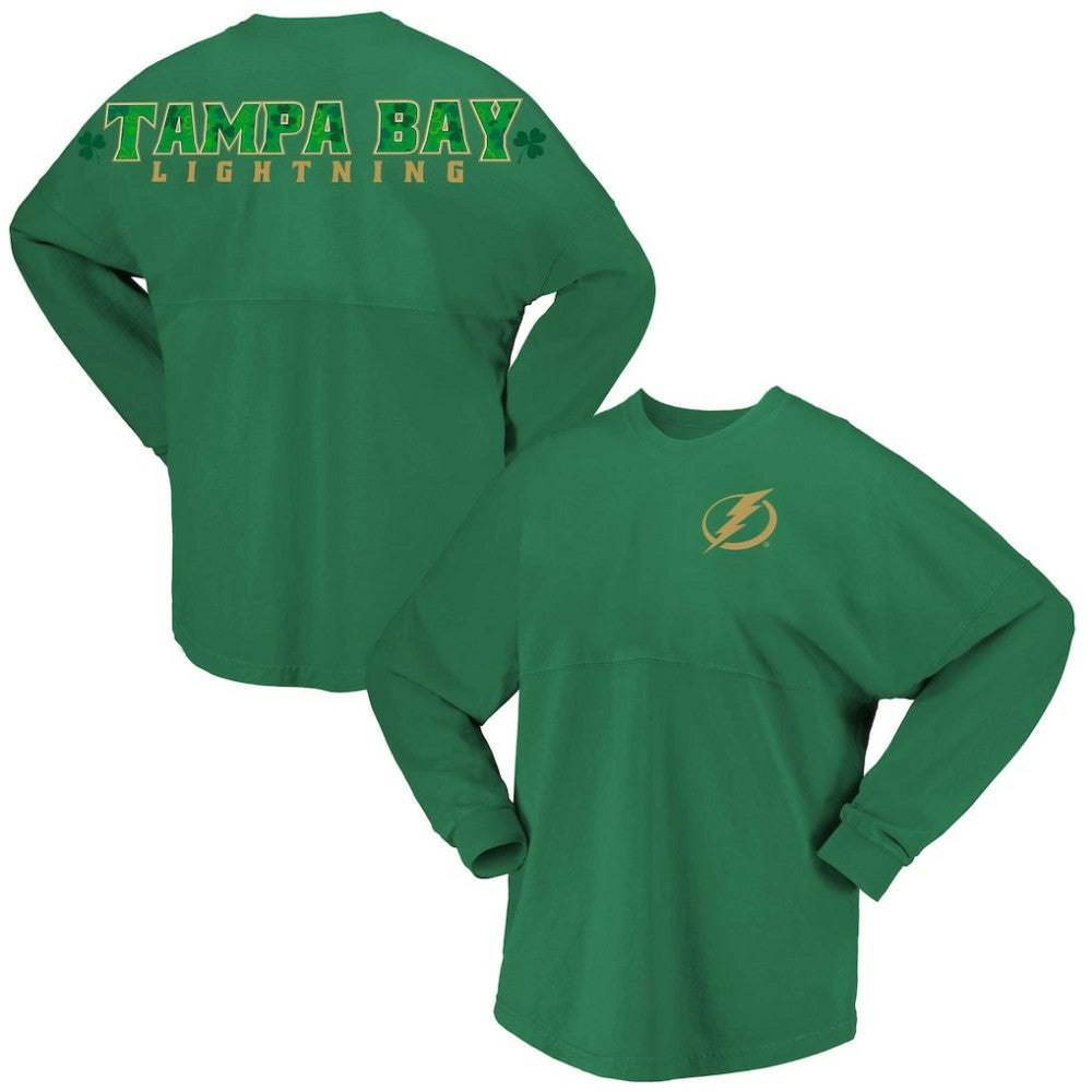 NHL Tampa Bay Lightning Fanatics Women's St. Patrick's Day Spirit Jersey T-Shirt - Kelly Green