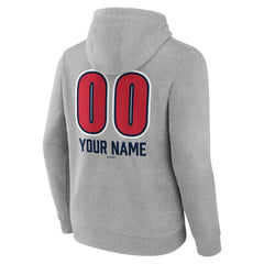 Atlanta Braves Personalized Name & Number Fastball Pullover Hoodie - Gray Hoodies