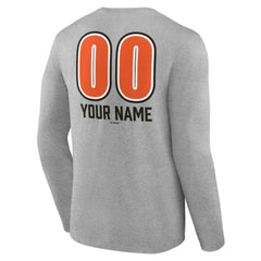 Baltimore Orioles Personalized Name & Number Fastball Long Sleeve T-Shirt - Gray T-shirts