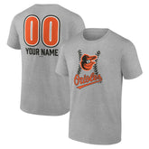 Baltimore Orioles Personalized Name & Number Fastball T-Shirt - Heather Gray T-shirts