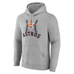 Houston Astros Personalized Name & Number Fastball Pullover Hoodie - Gray Hoodies