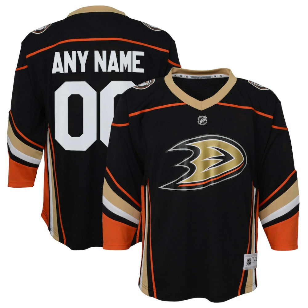 NHL Anaheim Ducks Youth Home Replica Custom Jersey - Black