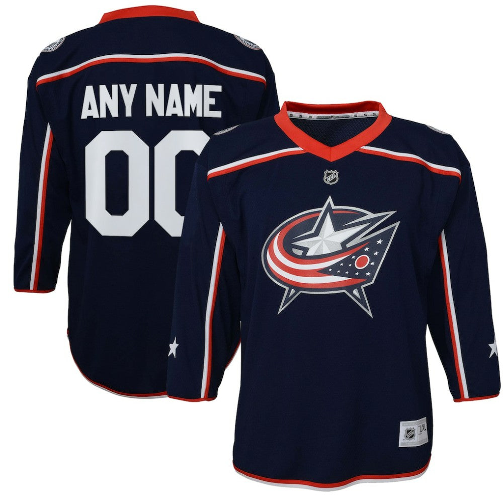 NHL Columbus Blue Jackets Youth Home Replica Custom Jersey - Navy