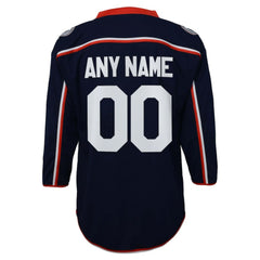 NHL Columbus Blue Jackets Youth Home Replica Custom Jersey - Navy