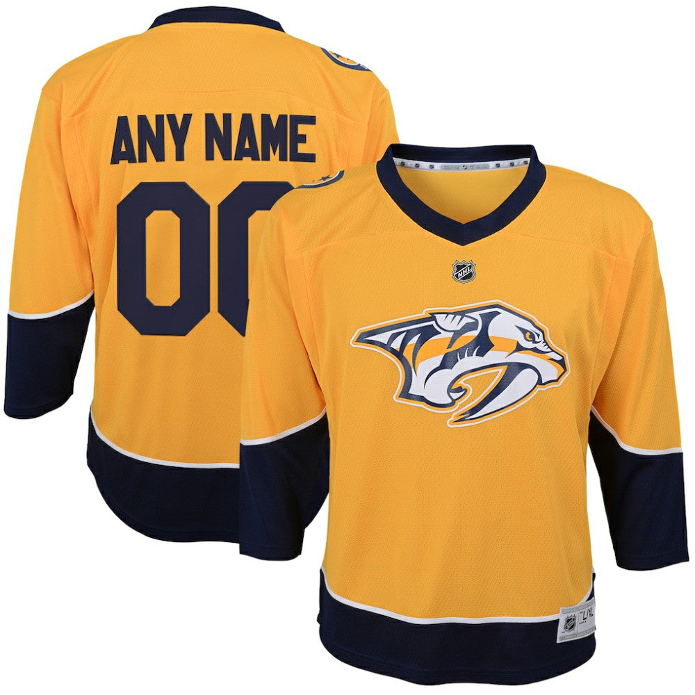 NHL Nashville Predators Youth Home Replica Custom Jersey - Gold