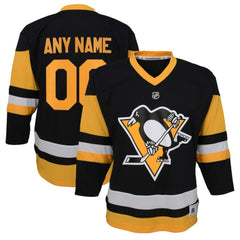 NHL Pittsburgh Penguins Youth Home Replica Custom Jersey - Black