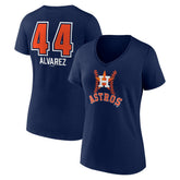 Yordan Alvarez Houston Astros Women's Fastball Player Name & Number V-Neck T-Shirt - Navy T-shirts