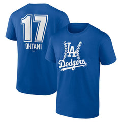 Shohei Ohtani Los Angeles Dodgers Fastball Player Name & Number T-Shirt - Royal T-shirts