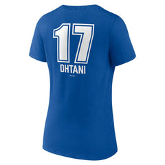 Shohei Ohtani Los Angeles Dodgers Women's Fastball Player Name & Number V-Neck T-Shirt - Royal T-shirts