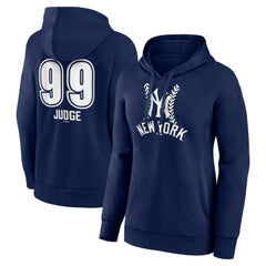 Aaron Judge New York Yankees Women's Fastball Player Name & Number Pullover Hoodie - Navy Hoodies