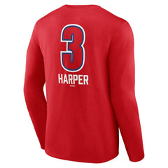 Bryce Harper Philadelphia Phillies Fastball Player Name & Number Long Sleeve T-Shirt - Red T-shirts