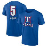 Corey Seager Texas Rangers Fastball Player Name & Number T-Shirt - Royal T-shirts