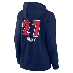 Austin Riley Atlanta Braves Women's Fastball Player Name & Number Pullover Hoodie - Navy Hoodies