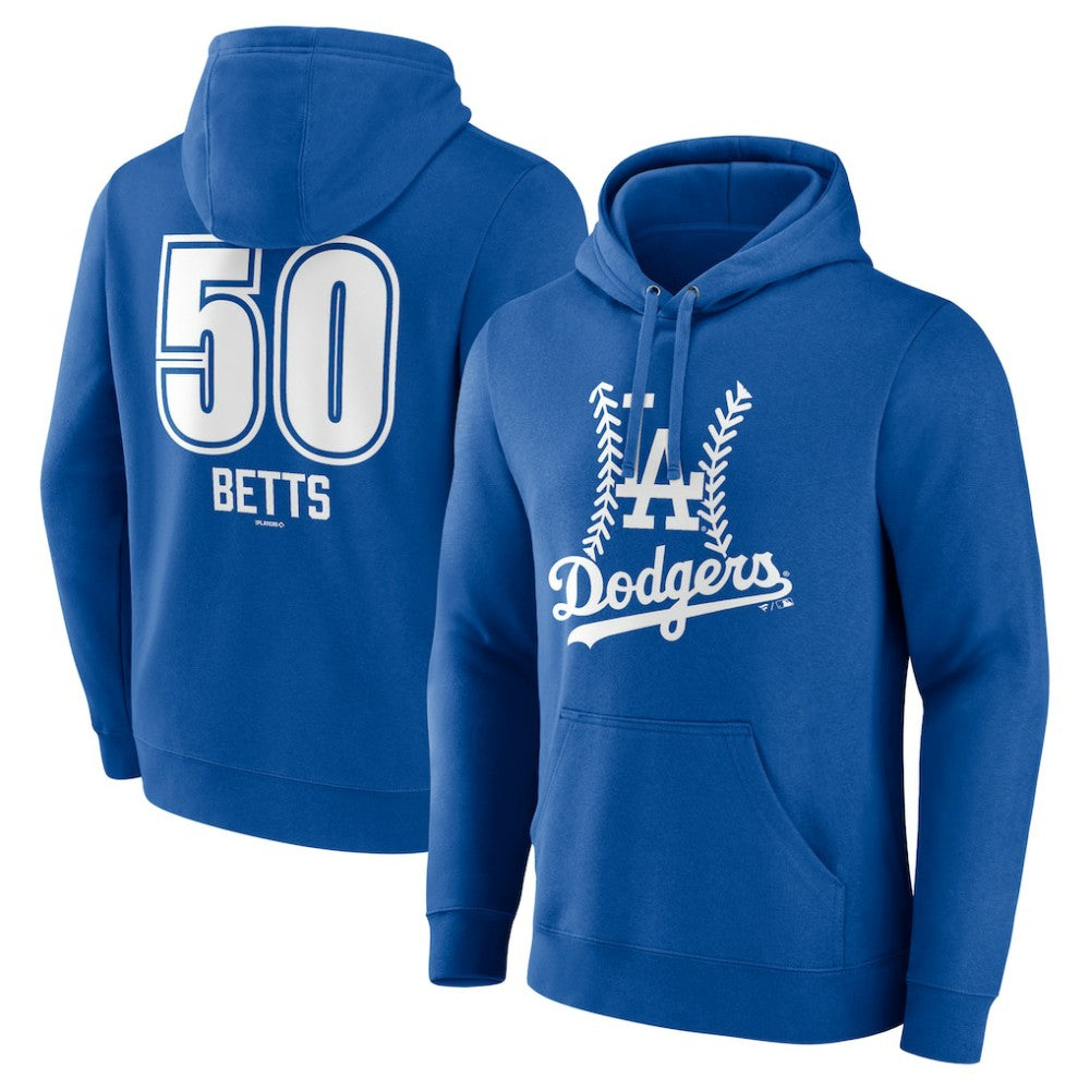 Mookie Betts Los Angeles Dodgers Fastball Player Name & Number Pullover Hoodie - Royal Hoodies