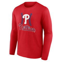Kyle Schwarber Philadelphia Phillies Fastball Player Name & Number Long Sleeve T-Shirt - Red T-shirts