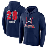 Matt Olson Atlanta Braves Fastball Player Name & Number Pullover Hoodie - Navy Hoodies