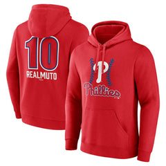 J.T. Realmuto Philadelphia Phillies Fastball Player Name & Number Pullover Hoodie - Red Hoodies