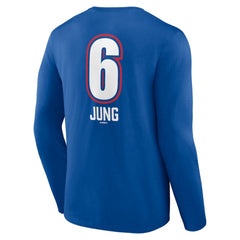 Josh Jung Texas Rangers Fastball Player Name & Number Long Sleeve T-Shirt - Royal T-shirts