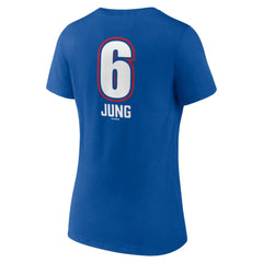 Josh Jung Texas Rangers Women's Fastball Player Name & Number V-Neck T-Shirt - Royal T-shirts