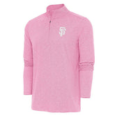 San Francisco Giants Antigua Hunk Quarter-Zip Top - Pink Tops
