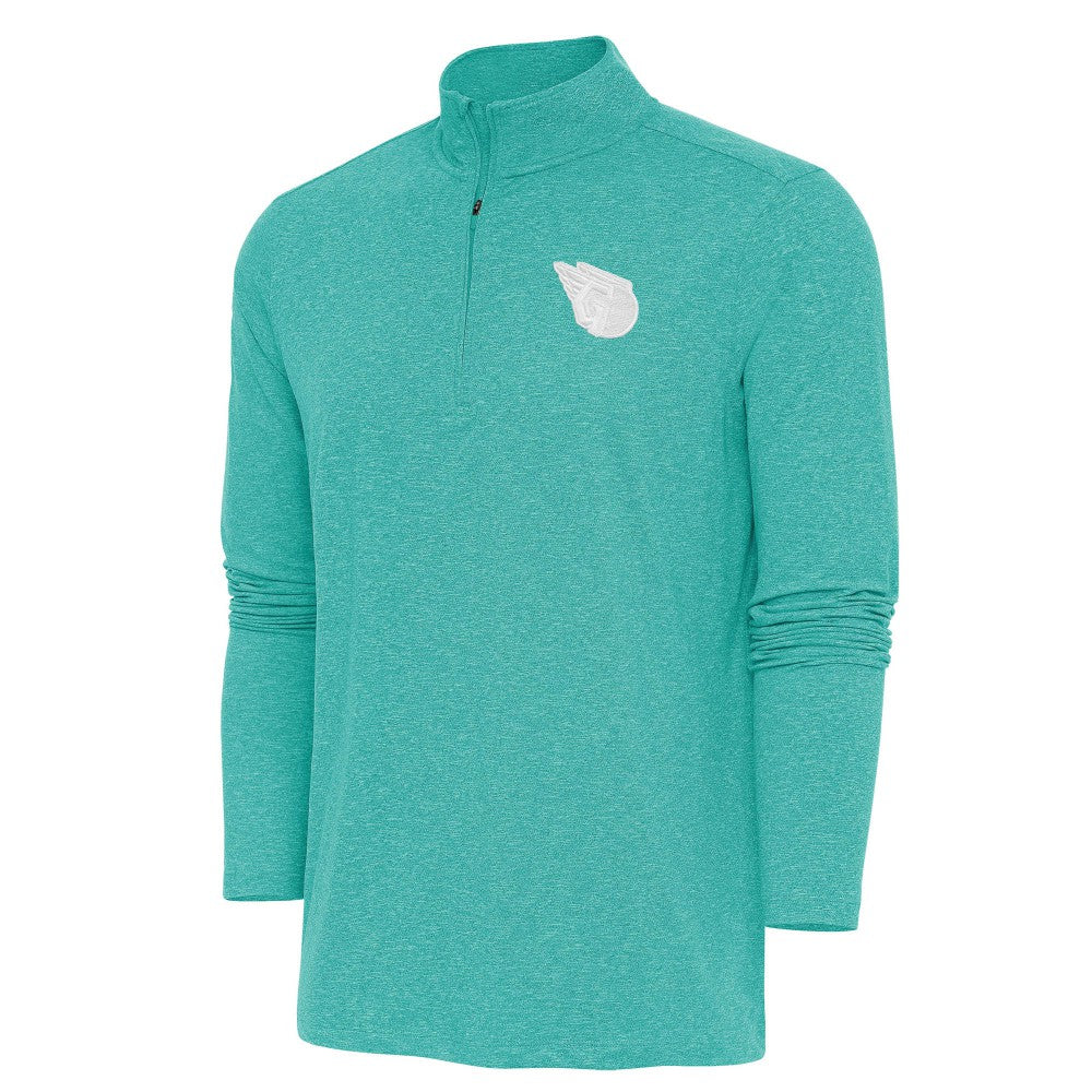 Cleveland Guardians Antigua Hunk Quarter-Zip Top - Heather Aqua Tops