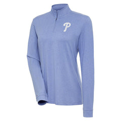 Philadelphia Phillies Antigua Women's Mentor Quarter-Zip Pullover Top - Lavender Pullover