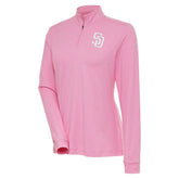 San Diego Padres Antigua Women's Mentor Quarter-Zip Pullover Top - Pink Pullover